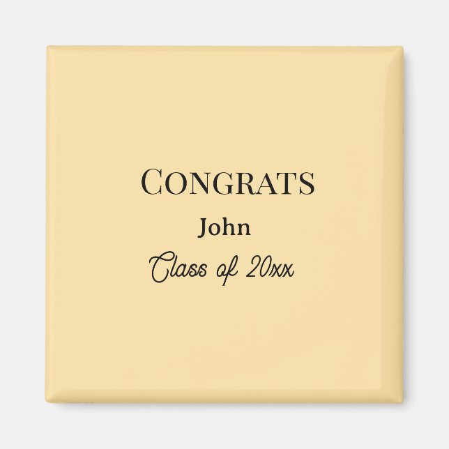 grad boy add name congrats date year text magnet (Front)