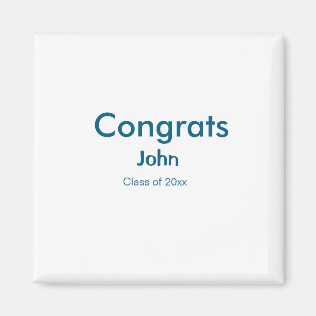 grad boy add name congrats date year text magnet (Front)
