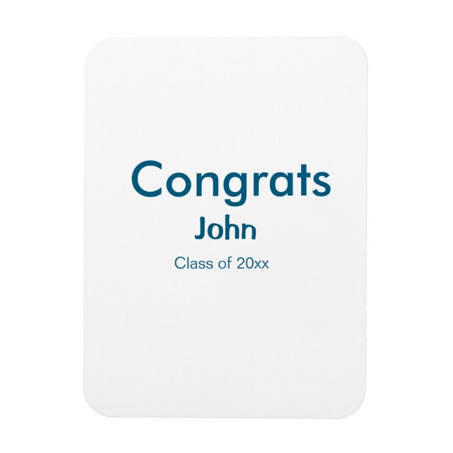grad boy add name congrats date year text magnet (Vertical)