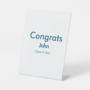 grad boy add name congrats date year text pedestal sign