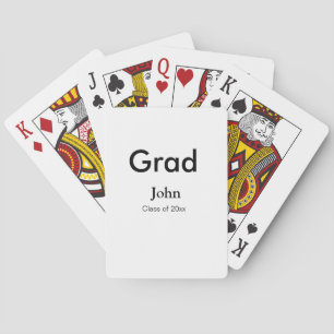 grad boy add name congrats date year text playing cards
