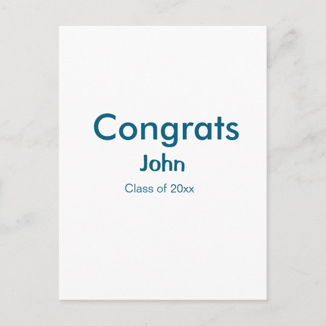 grad boy add name congrats date year text postcard (Front)