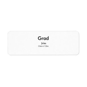 grad boy add name congrats date year text return address label