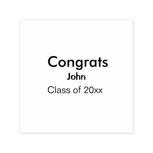 grad boy add name congrats date year text self-inking stamp (Design)