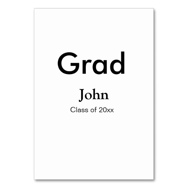 grad boy add name congrats date year text table number (Front)