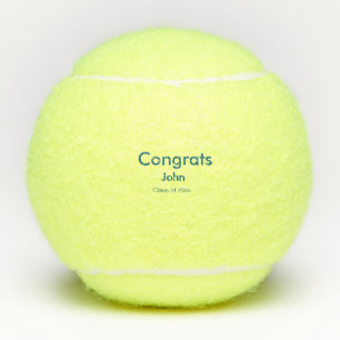 grad boy add name congrats date year text tennis balls