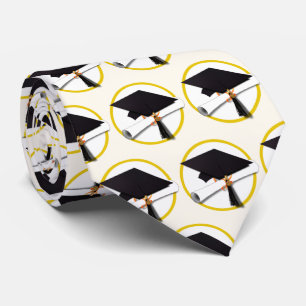 Grad Cap and Diploma Graduation Tie