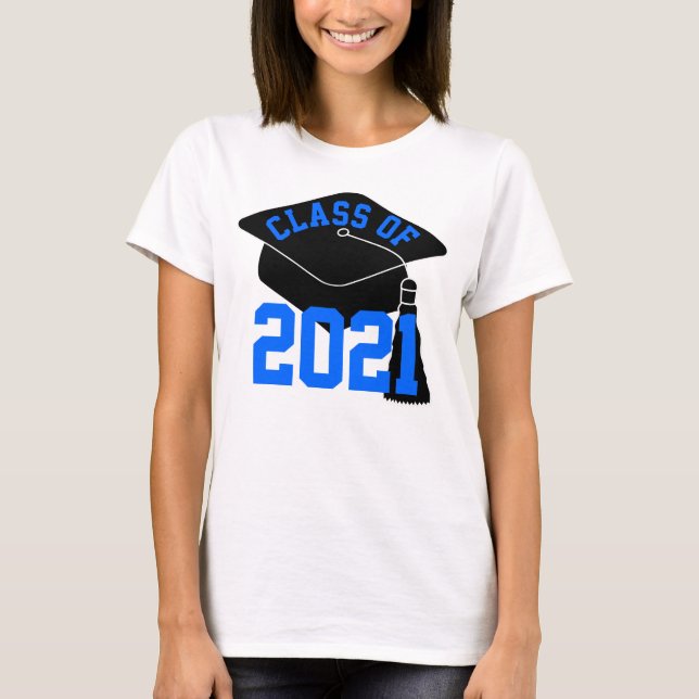 Grad Cap Blue Class of 2024 T-Shirt (Front)