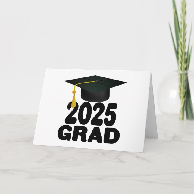 Grad Cap Bold Class of 2025 Card (Front)