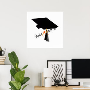 Grad Cap Class of 2025 Poster