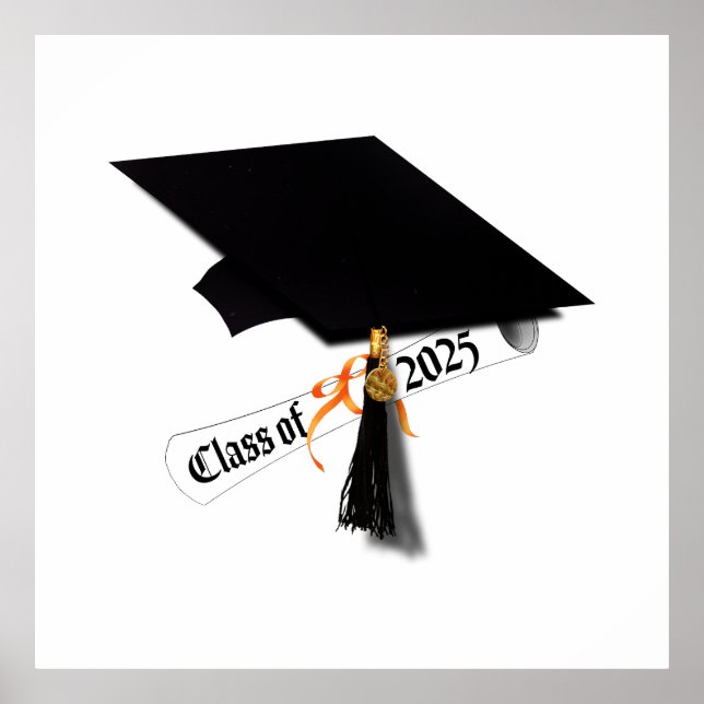 Grad Cap Class of 2025 Poster (Front)