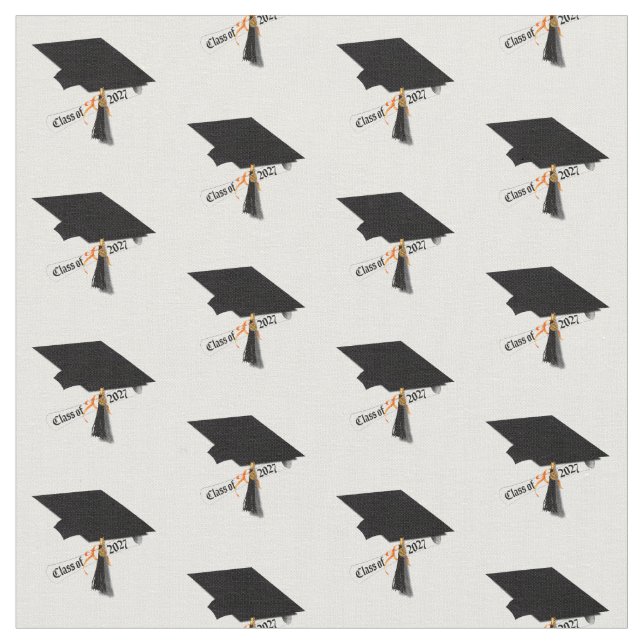 Grad Cap Diploma Class of 2027 Graduation Fabric (Close Up)