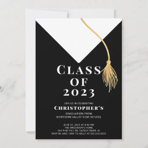 Grad Cap Graduation Party Invitation