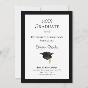 Grad Cap Graduation Party Invitation
