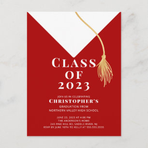 Grad Cap Graduation Party Invitation Postcard
