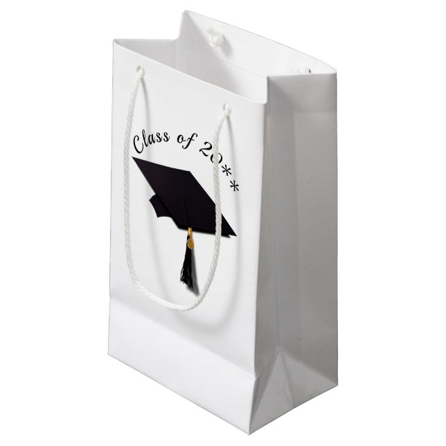 Grad Cap Graduation Small Gift Bag (Front Angled)