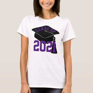 Grad Cap Purple Class of 2021 T-Shirt