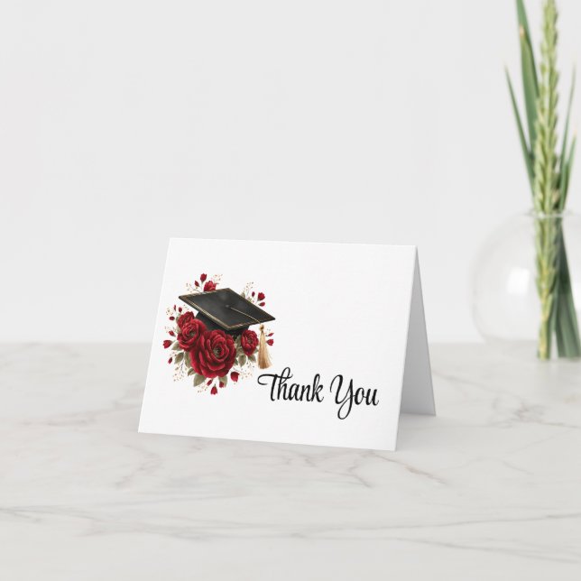 Grad Cap Thank You Note Card (Front)