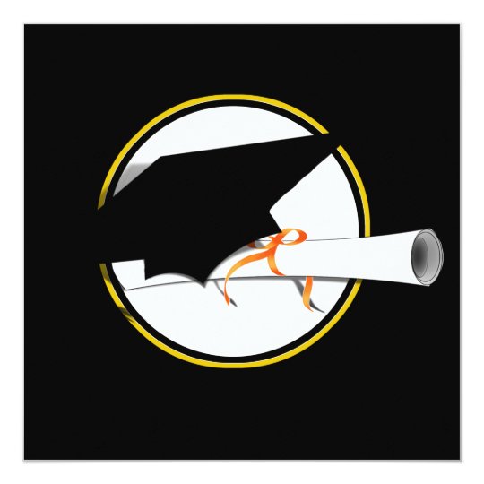 Grad Cap Tilt on Black Background Card