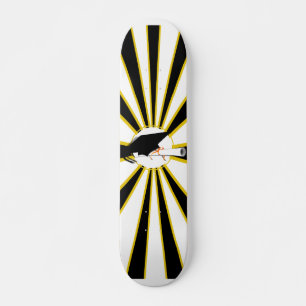 Grad Cap Tilt w/ School Colours Black and Gold Skateboard