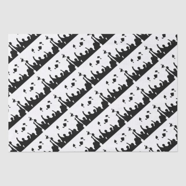 Grad Cap Toss Graduation Tissue Paper (Front)