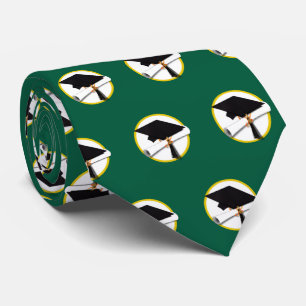 Grad Cap w/Diploma School Colors Graduation Tie