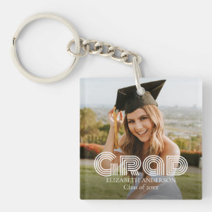Grad Class of 2026 Script Custom Photo Key Ring