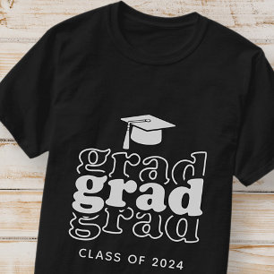Grad Class of 20XX Black & White Modern Graduation T-Shirt