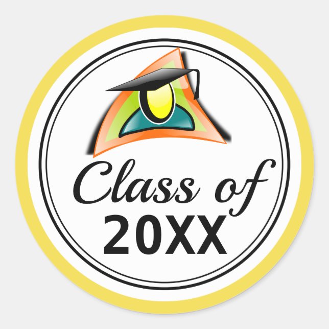 Grad - Class of 20XX Classic Round Sticker (Front)