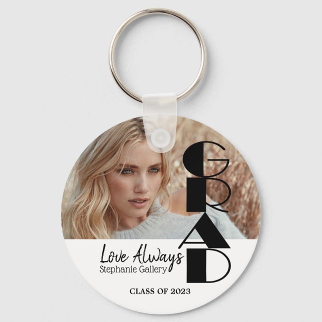 Grad - Class of 20XX - DIY Photo Key Ring (Front)