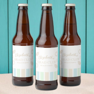 Grad Club Beach Party Beer Bottle Label