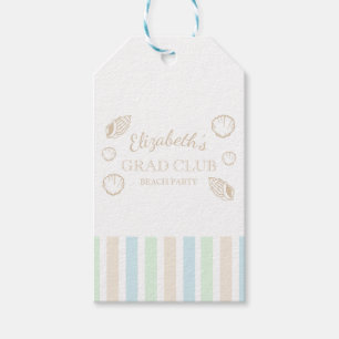 Grad Club Beach Party Gift Tags