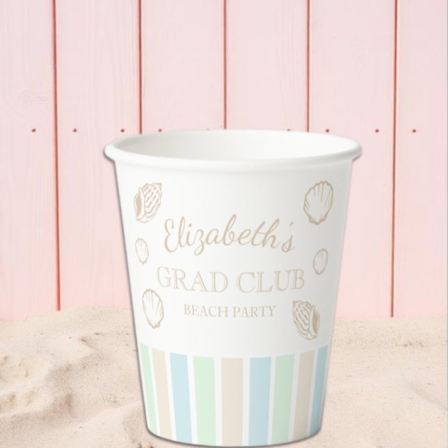 Grad Club Beach Party Paper Cups (Creator Uploaded)