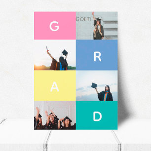 GRAD COLOR BLOCKS MULTI Photo graduation Announcement