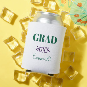 grad congrats green purple bold year 20XX graduate Can Cooler