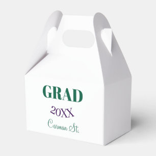 grad congrats green purple bold year 20XX graduate Favour Box