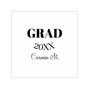 grad congrats green purple bold year 20XX graduate Self-inking Stamp
