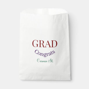 grad congrats mauve purple bold year 20XX graduate Favour Bag