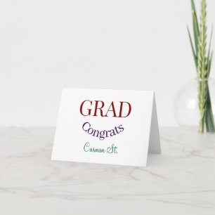 grad congrats mauve purple bold year 20XX graduate Thank You Card