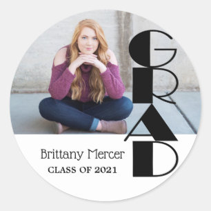 Grad  DIY Photo Classic Round Sticker