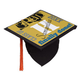 Grad Finally Done Monogram Gold Black