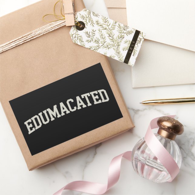 Grad Gift College Graduation Sarcastic Edumacated Rectangular Sticker (Gifting)
