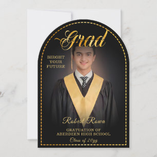 Grad. Golden touch Brighten your future Invitation
