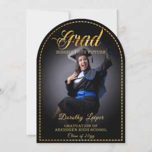 Grad. Golden touch Brighten your future. Invitation