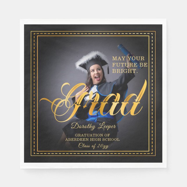 Grad. Golden touch Brighten your future. Napkin (Front)