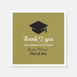 Grad Graduate Cap Thank You For Coming To My Party Napkin