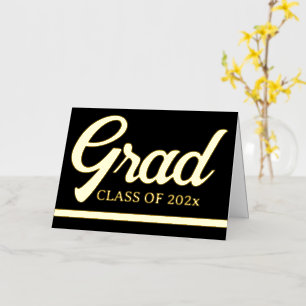 Grad graduate personalised year custom text foil greeting card