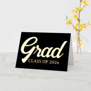 Grad graduate personalised year custom text foil greeting card