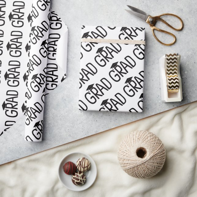 Grad Graduation Cap Wrapping Paper (Crafts)