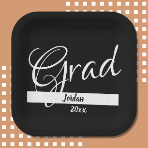 Grad graduation Custom Name and Year Paper Plate